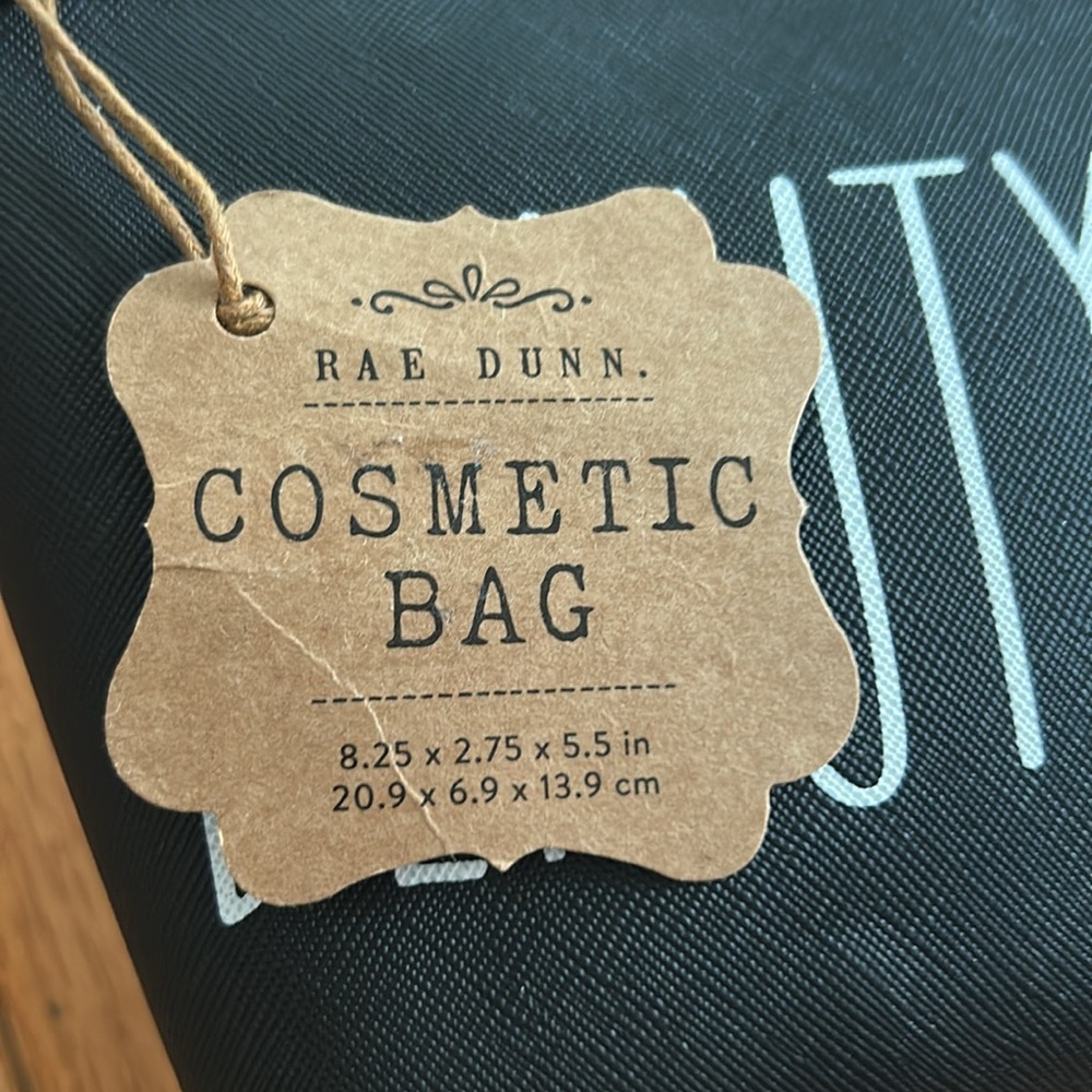 RAE DUNN black Cosmetic Bag Beauty Bag. 8.25“x2.75“x5.5“ NWT - Picture 6 of 9